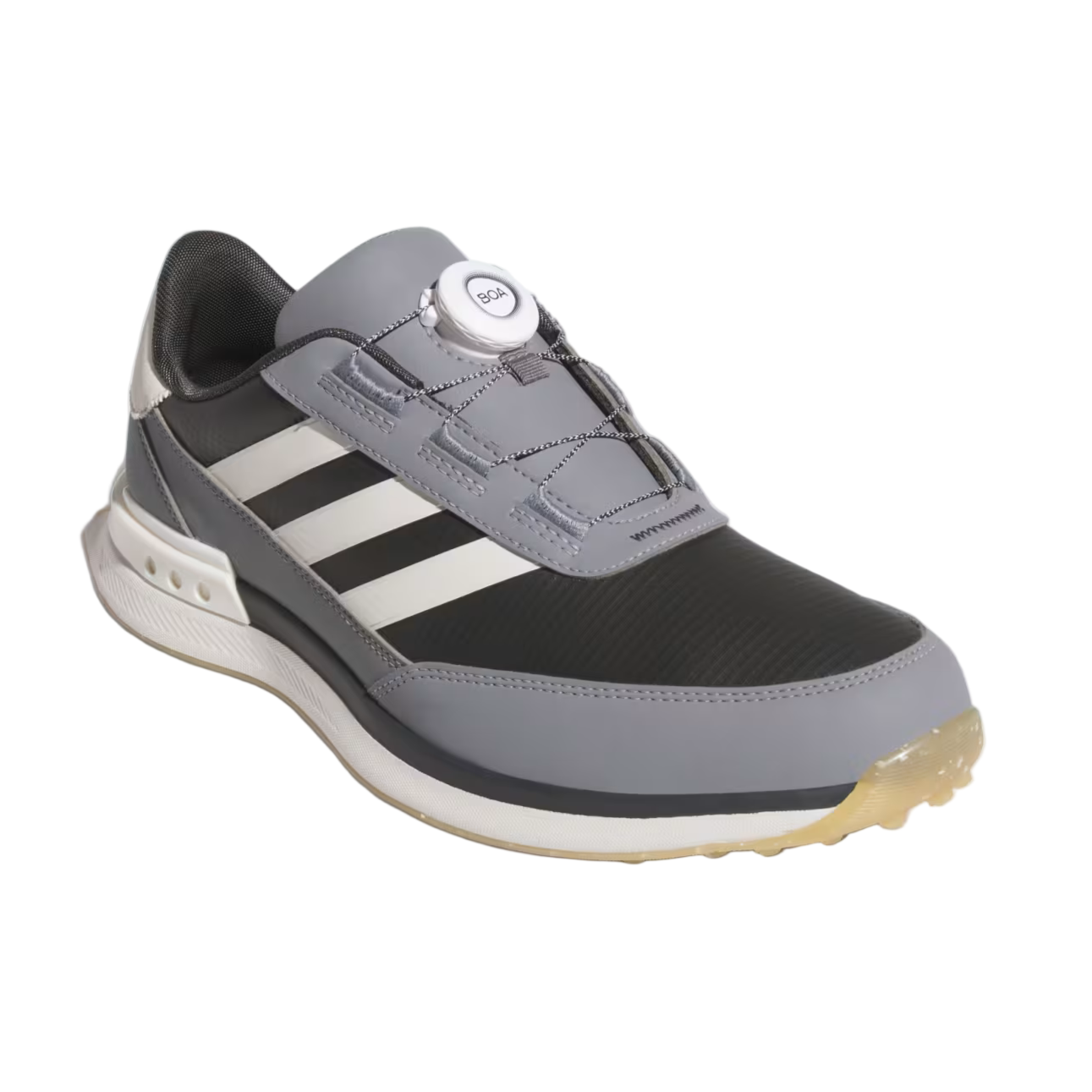 Adidas Men`s S2G Spikeless BOA Wide Golf Shoes - Carbon/Chalk White/Grey Three