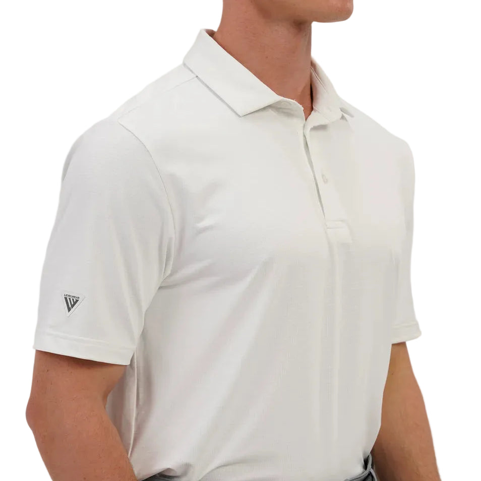 mens golf polo in colour white