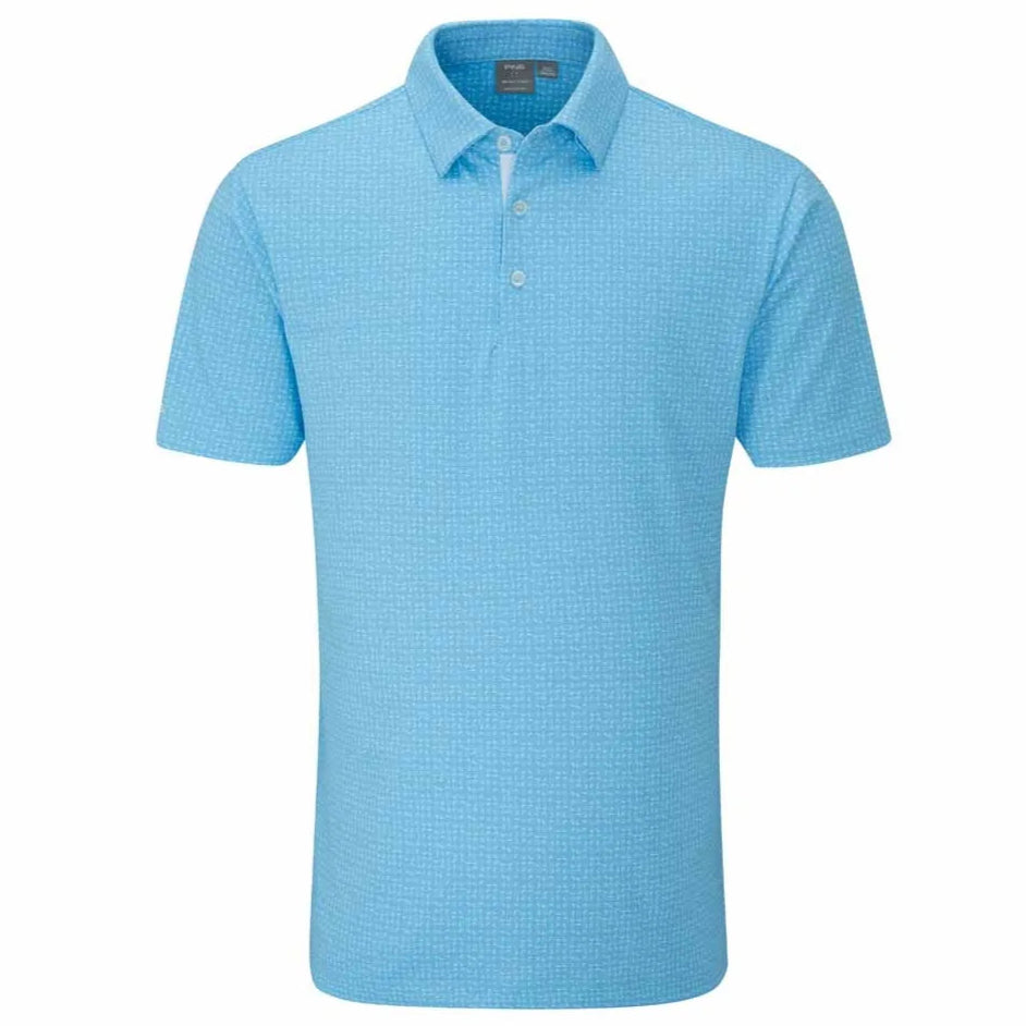 Ping Julian Golf Polo - Crystal Blue Multi