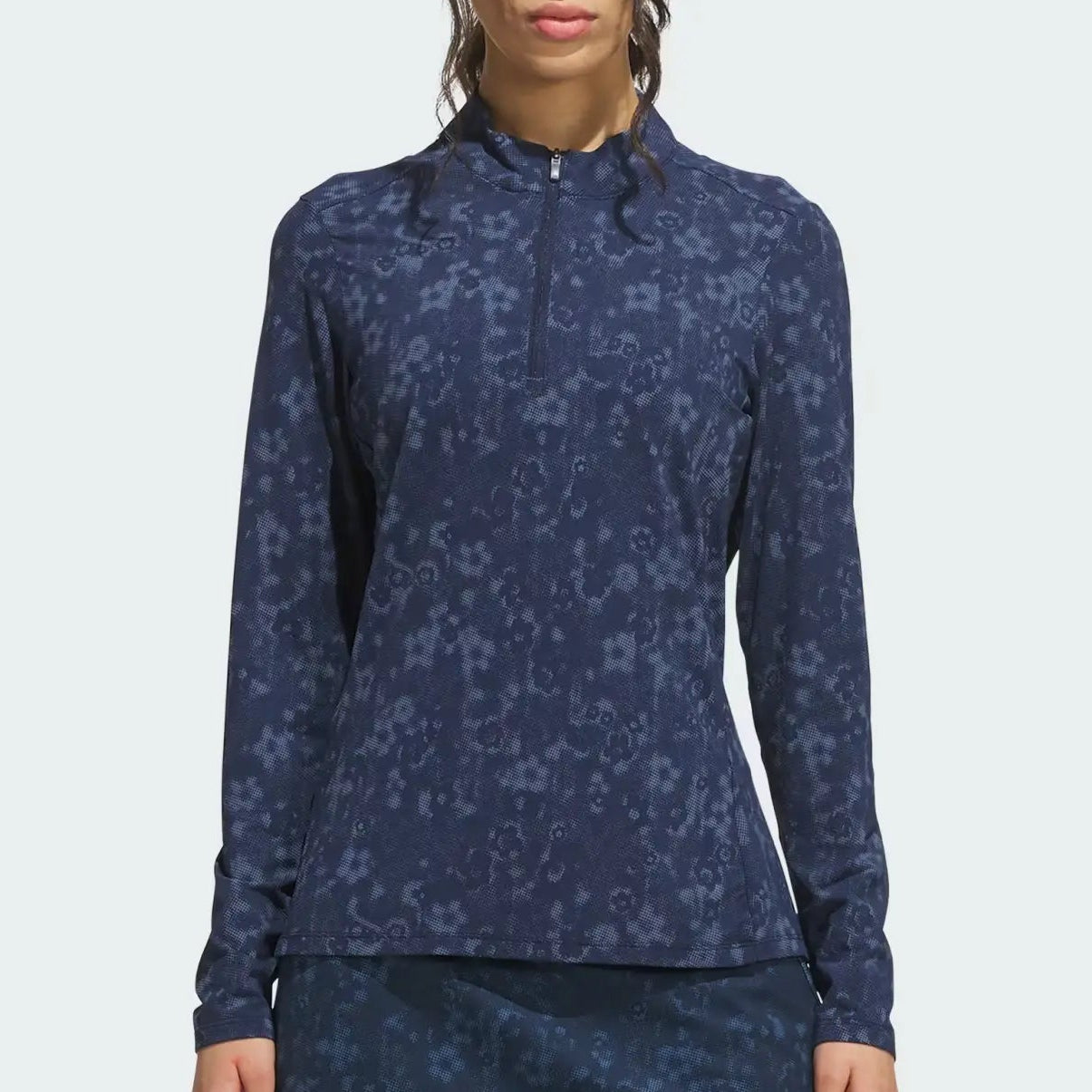 adidas women's quarter zip navy pattern