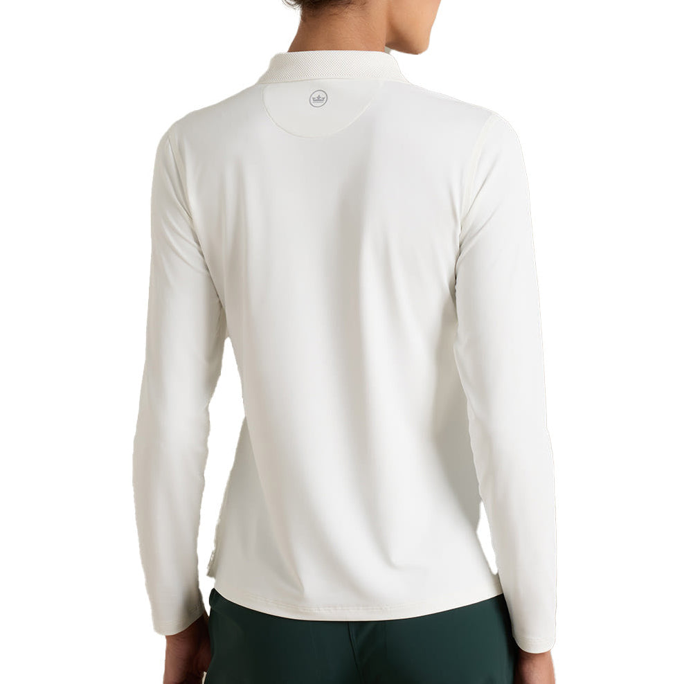PETER MILLAR ladies long sleeve white polo