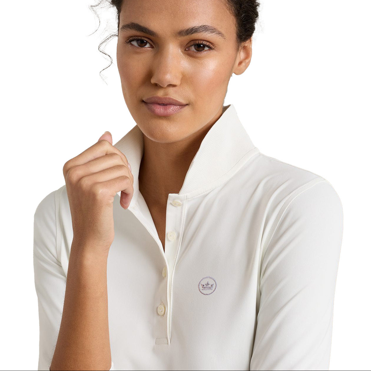 PETER MILLAR ladies long sleeve white polo