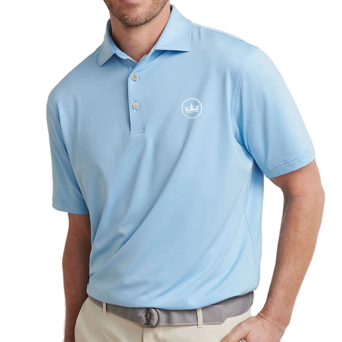 Peter Millar 'Solid Performance' Polo - Cottage Blue Crown