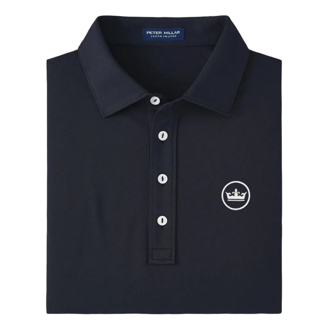 golf polo black with crown logo