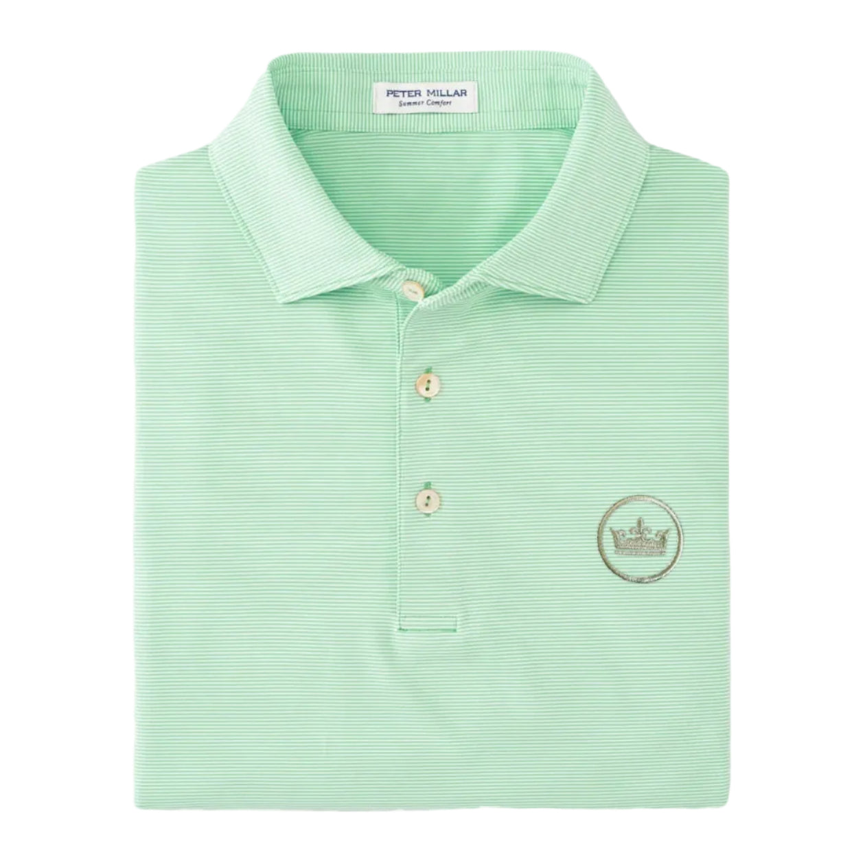 peter millar golf polo in light green stripped