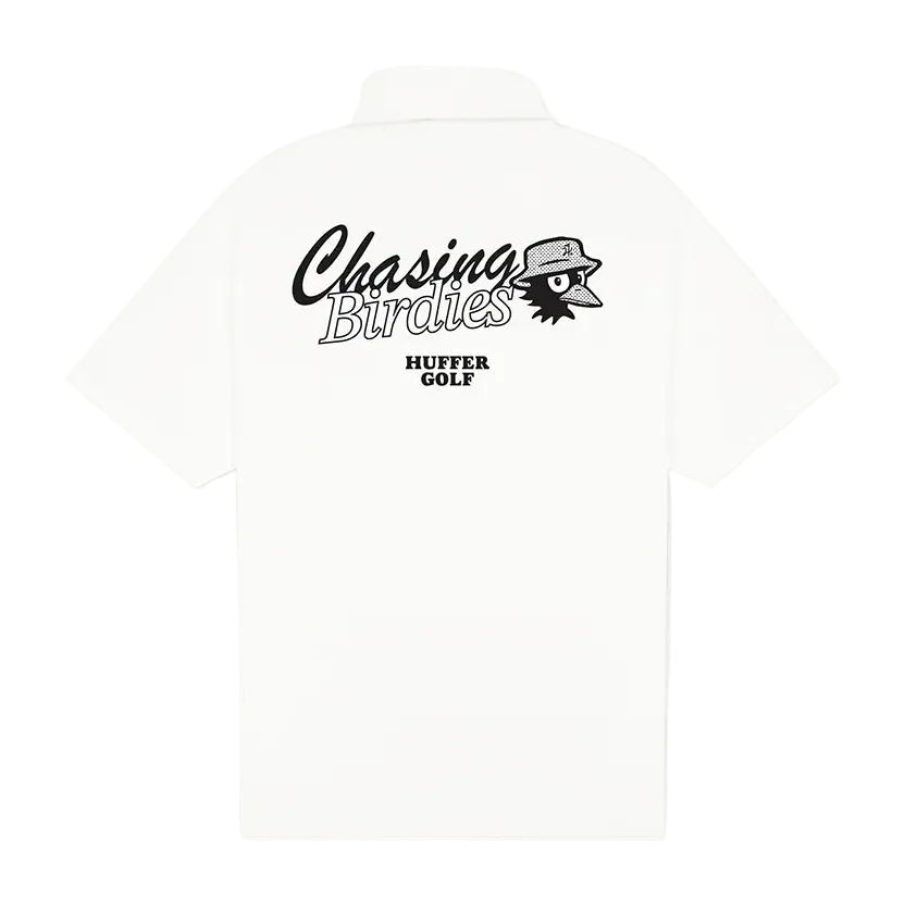 Huffer Mens Classic SS Polo Chase - Chalk