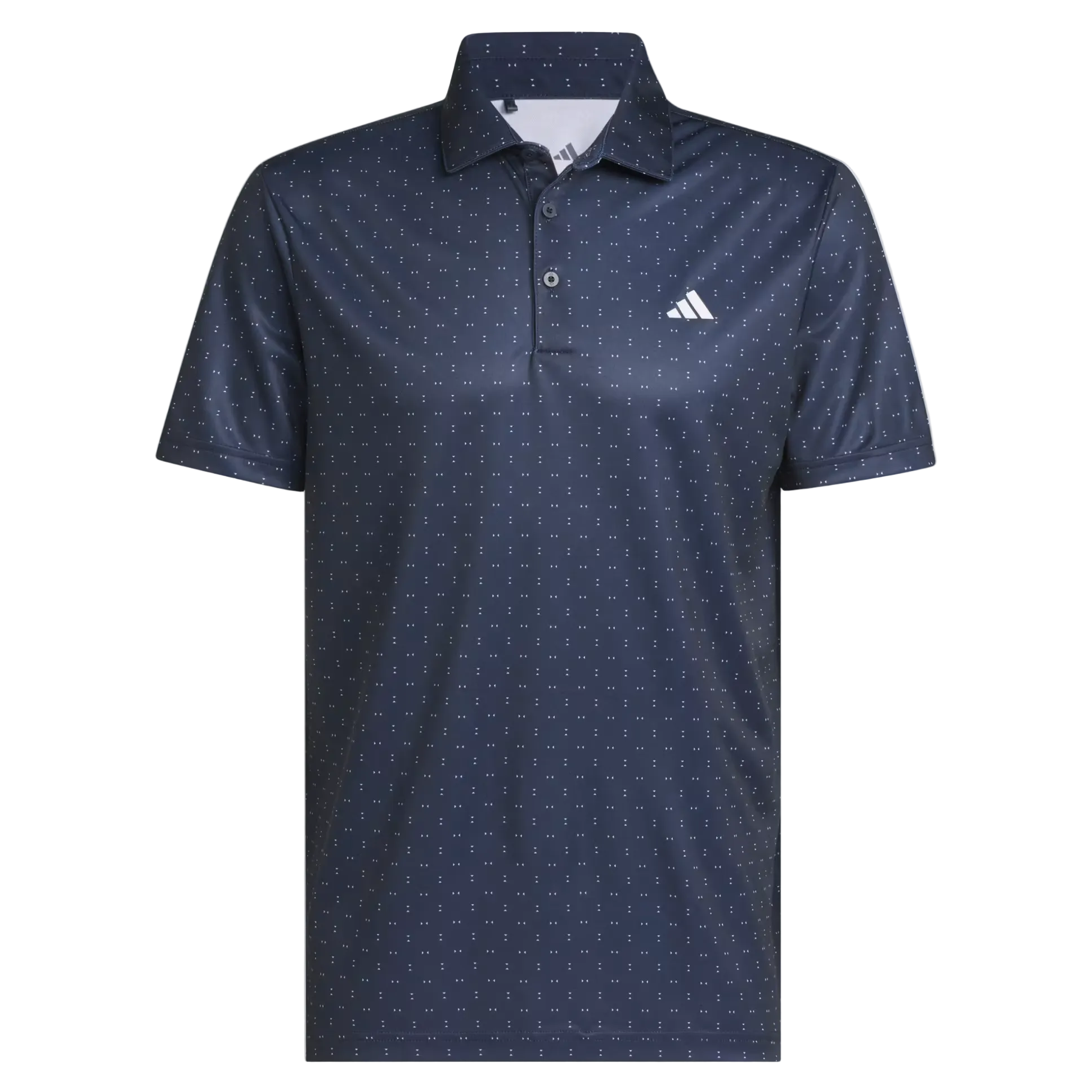 Adidas Textured Performance Print Polo - Navy