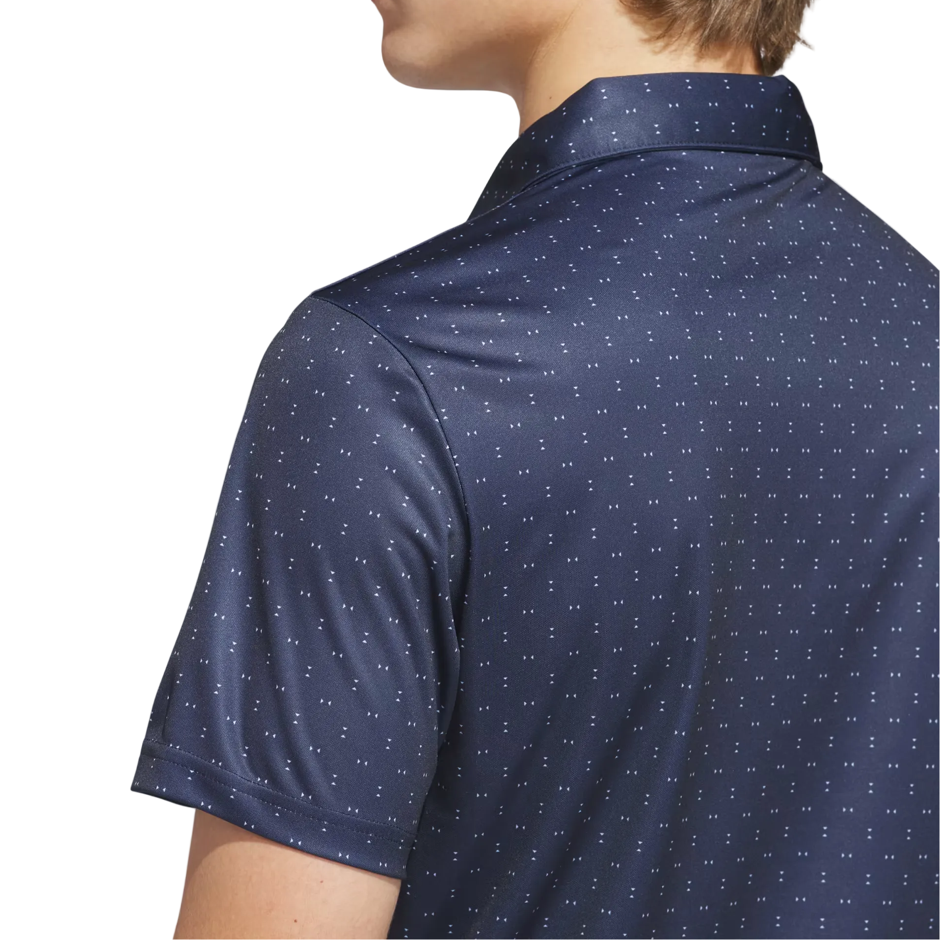 Adidas Textured Performance Print Polo - Navy