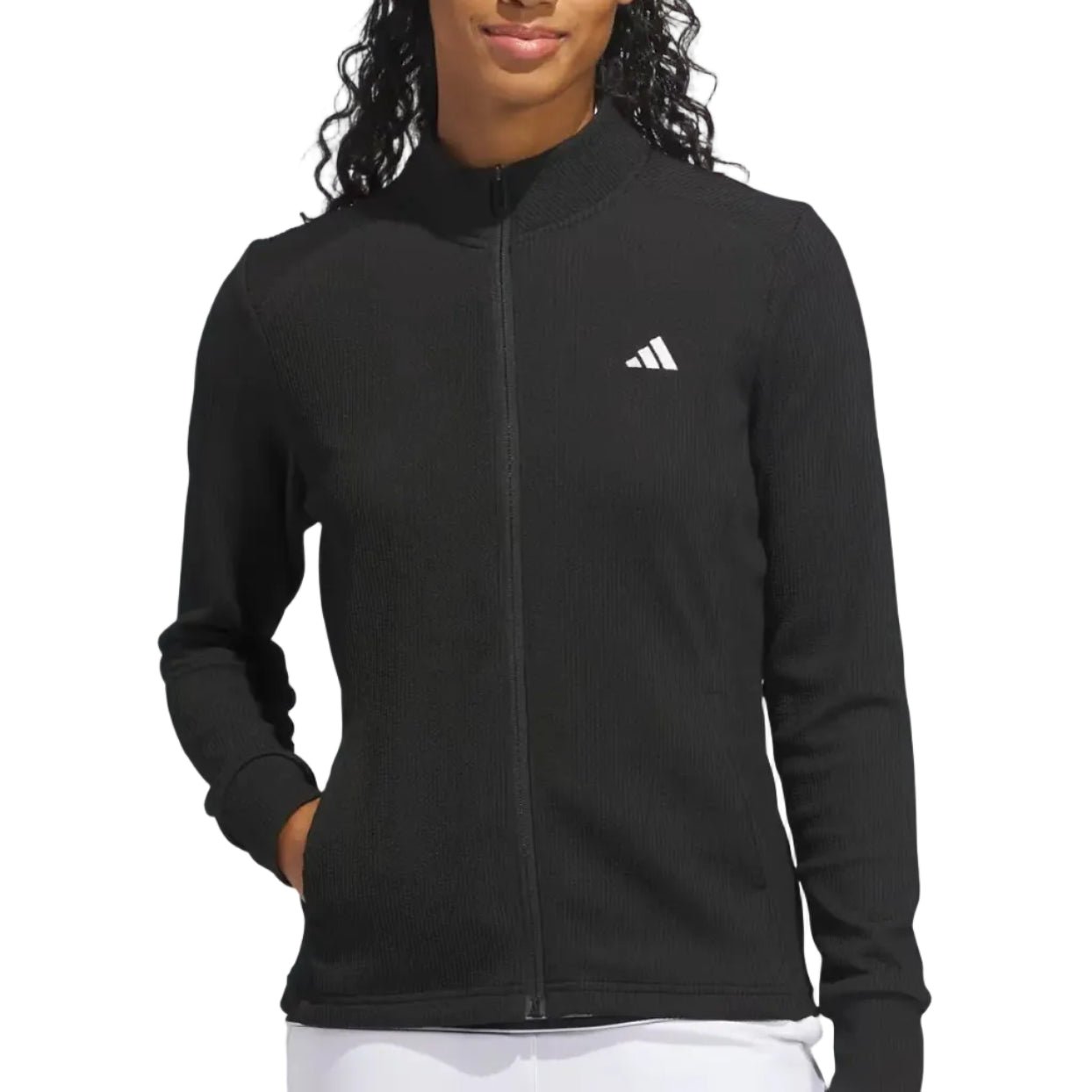 adidas womens black full zip up jacket in black