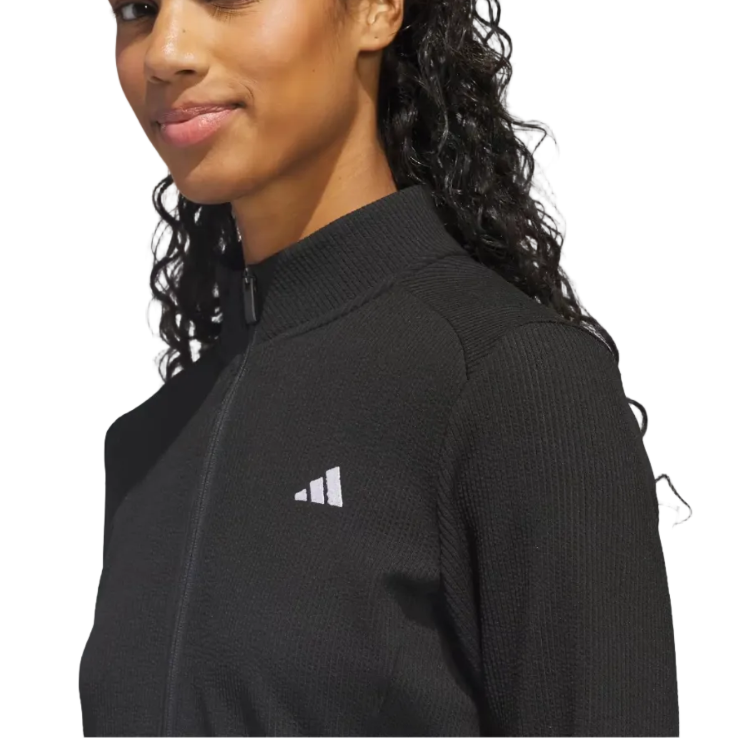 adidas womens black full zip up jacket in black