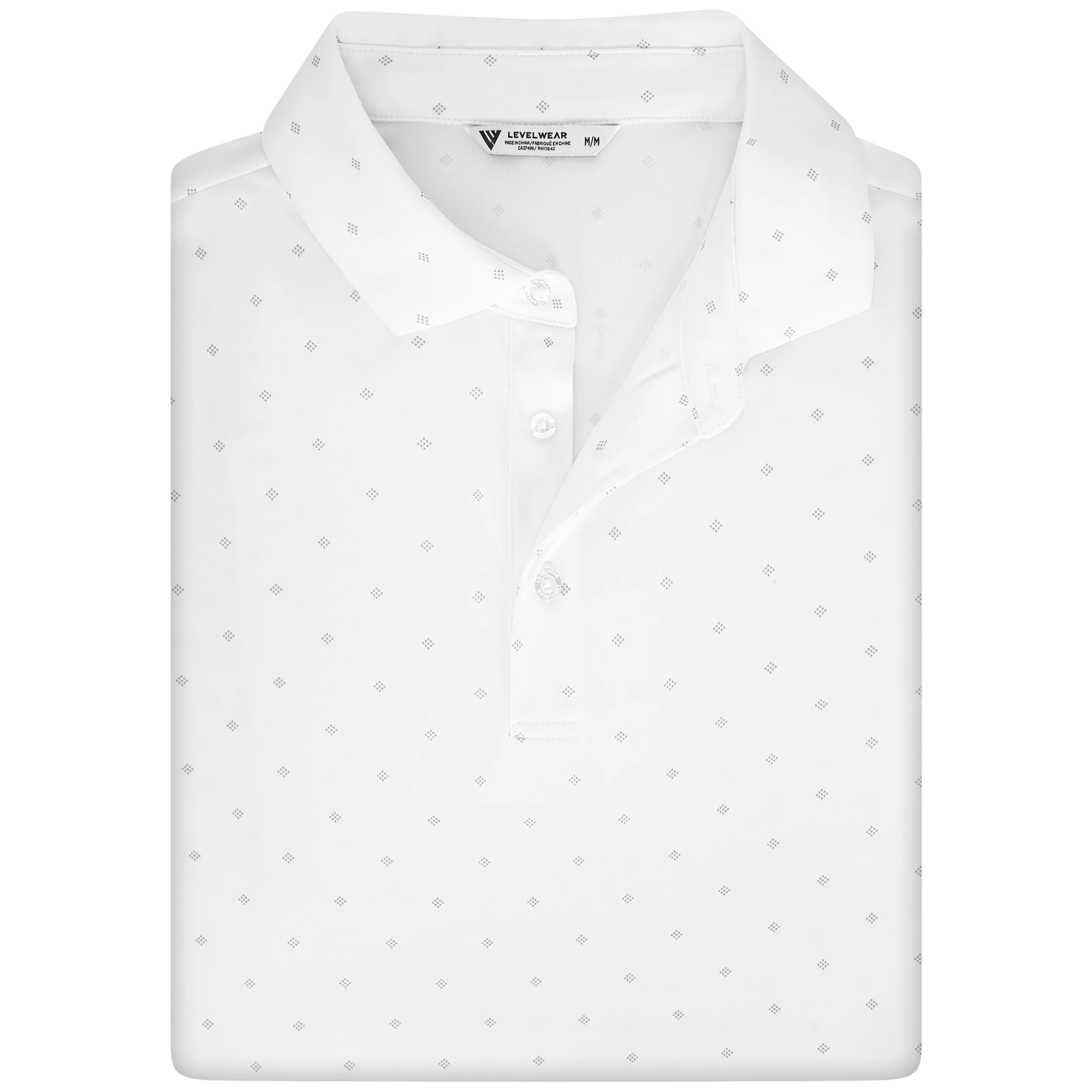 mens golf polo in pebble colour with pattern