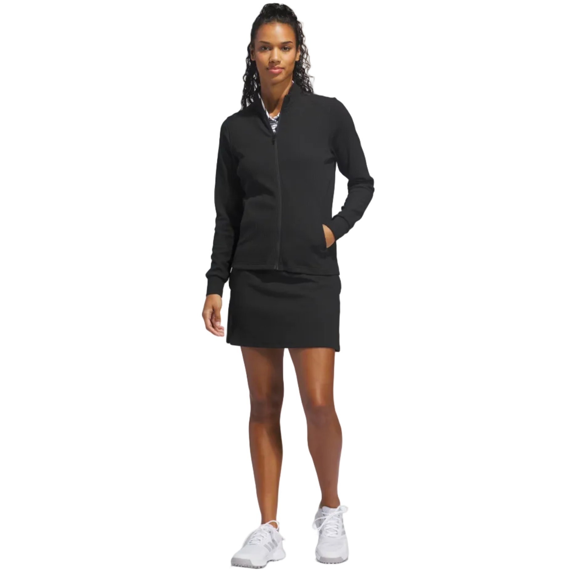 Adidas Ladies Textured Performance Jacket - Black