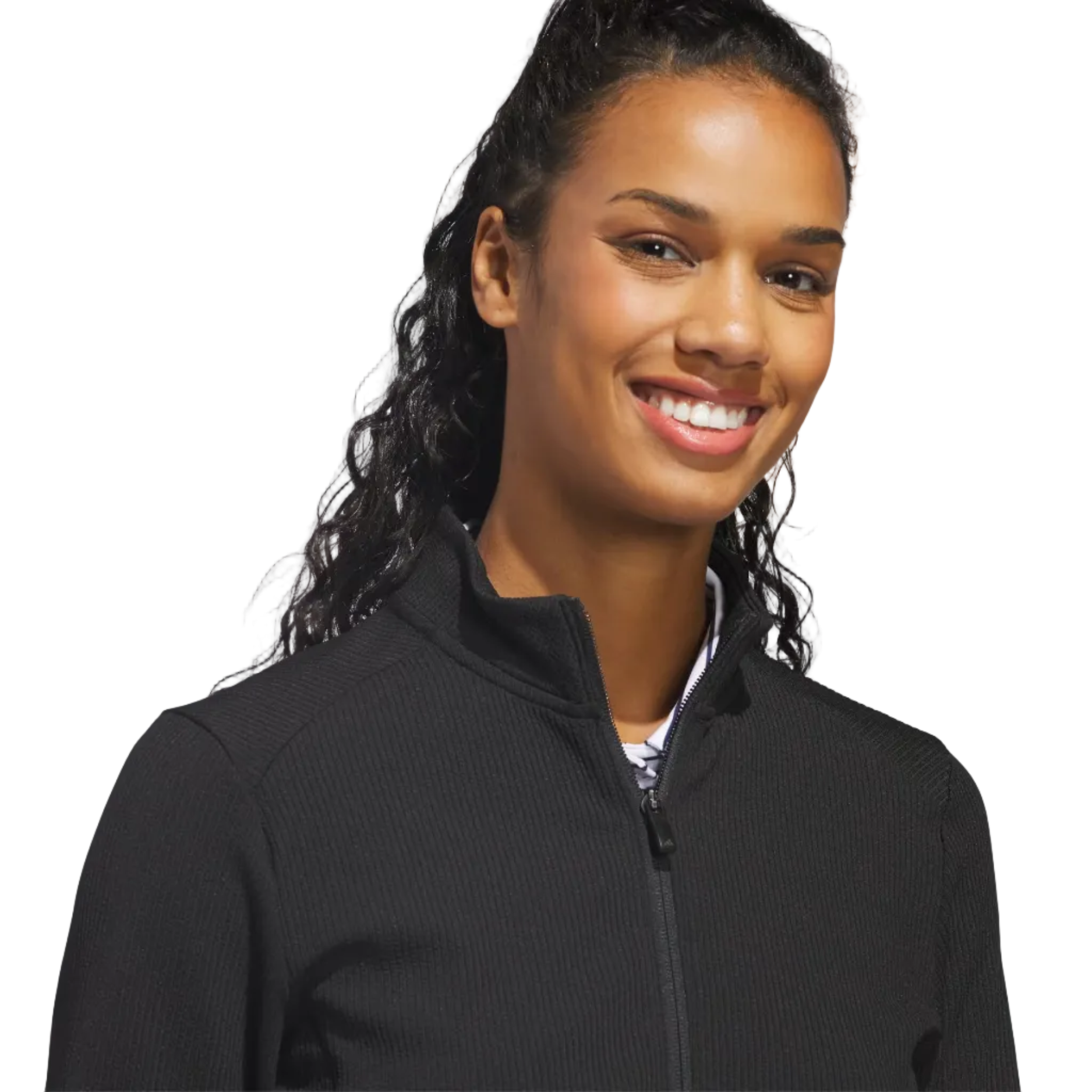 Adidas Ladies Textured Performance Jacket - Black