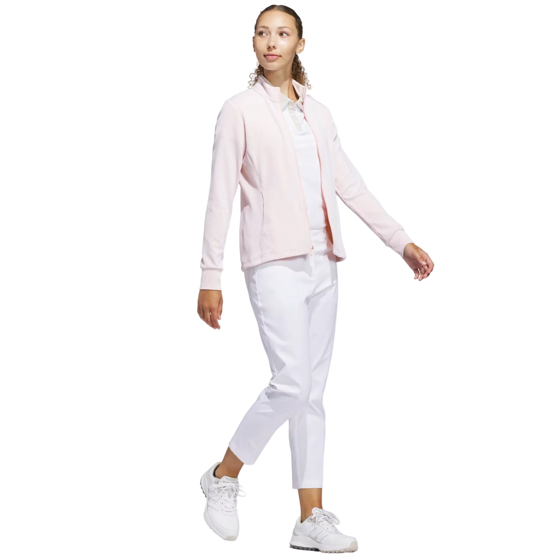 Adidas Ladies Textured Performance Jacket - Blush Pink