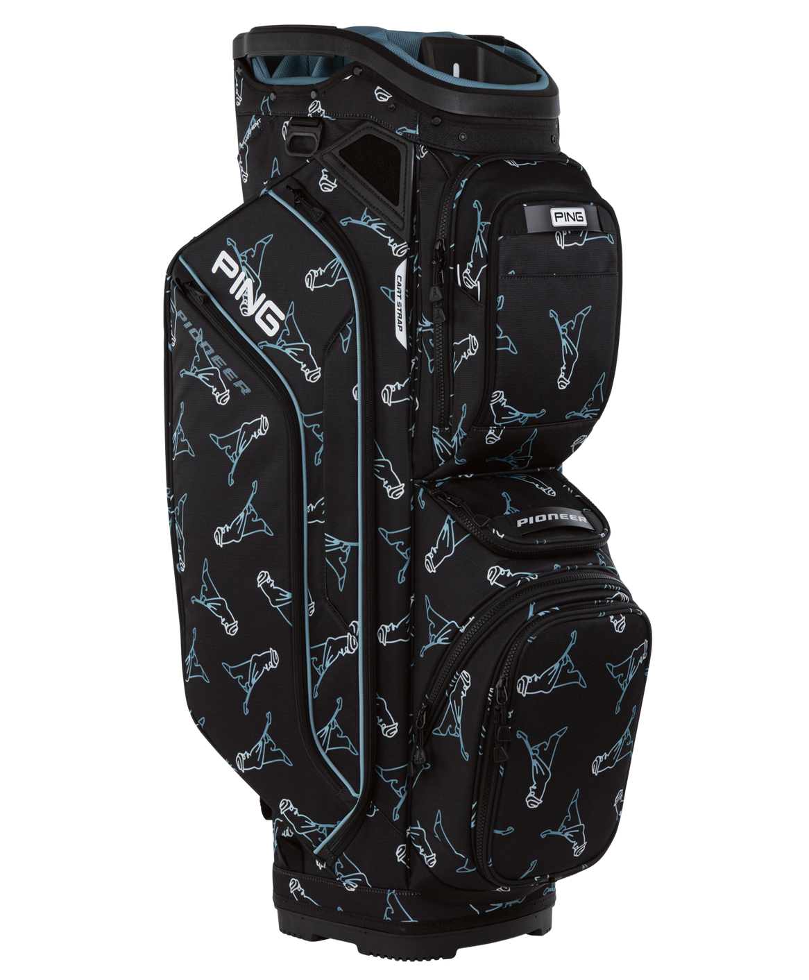 Ping Pioneer Cart Bag - Mr. Ping Black/ Blue