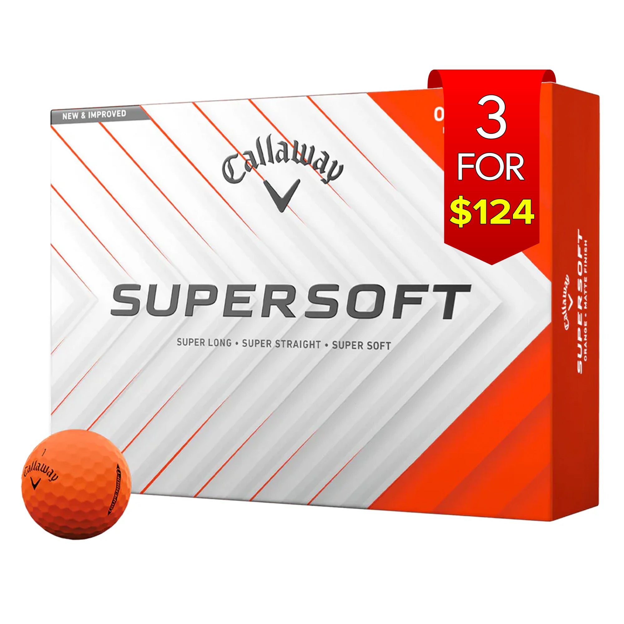 Callaway 2025 Supersoft Golf Balls - Orange