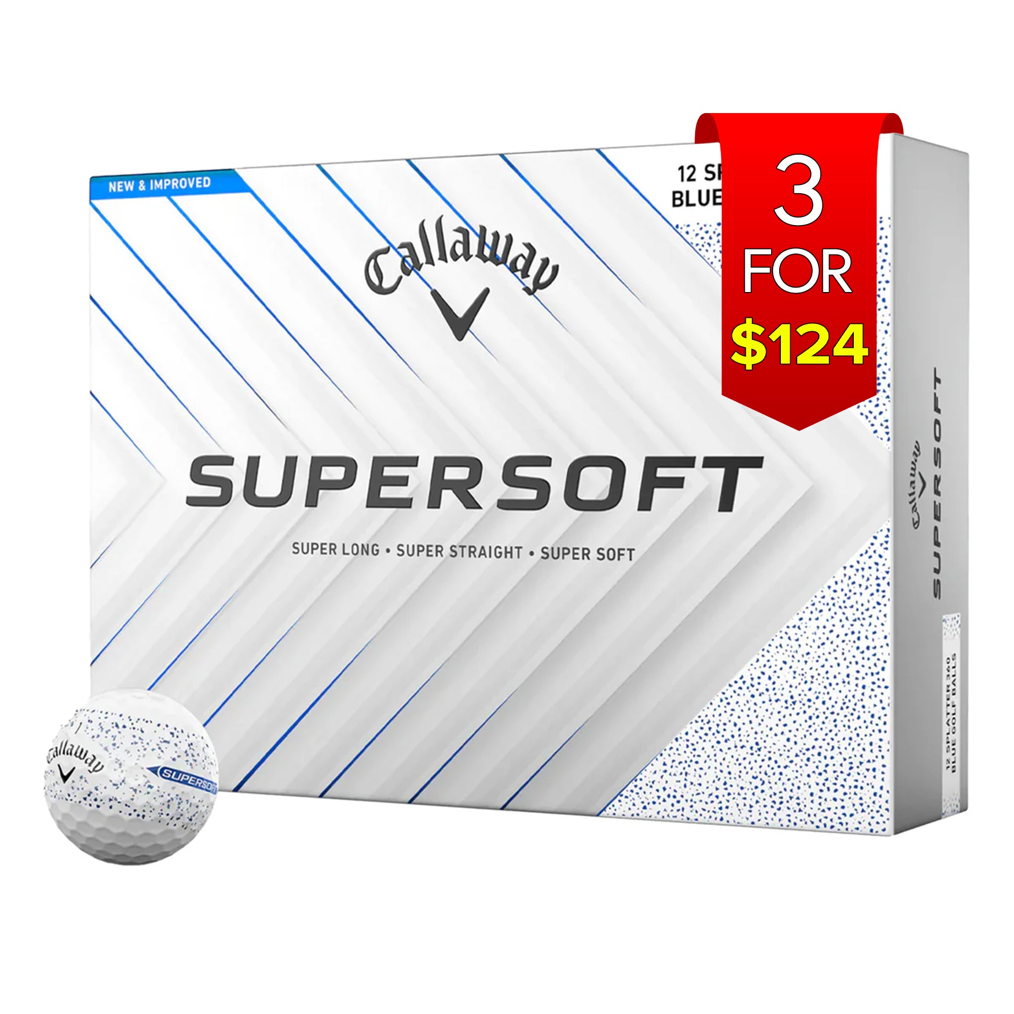 Callaway 2025 Supersoft Golf Balls - Splatter Blue