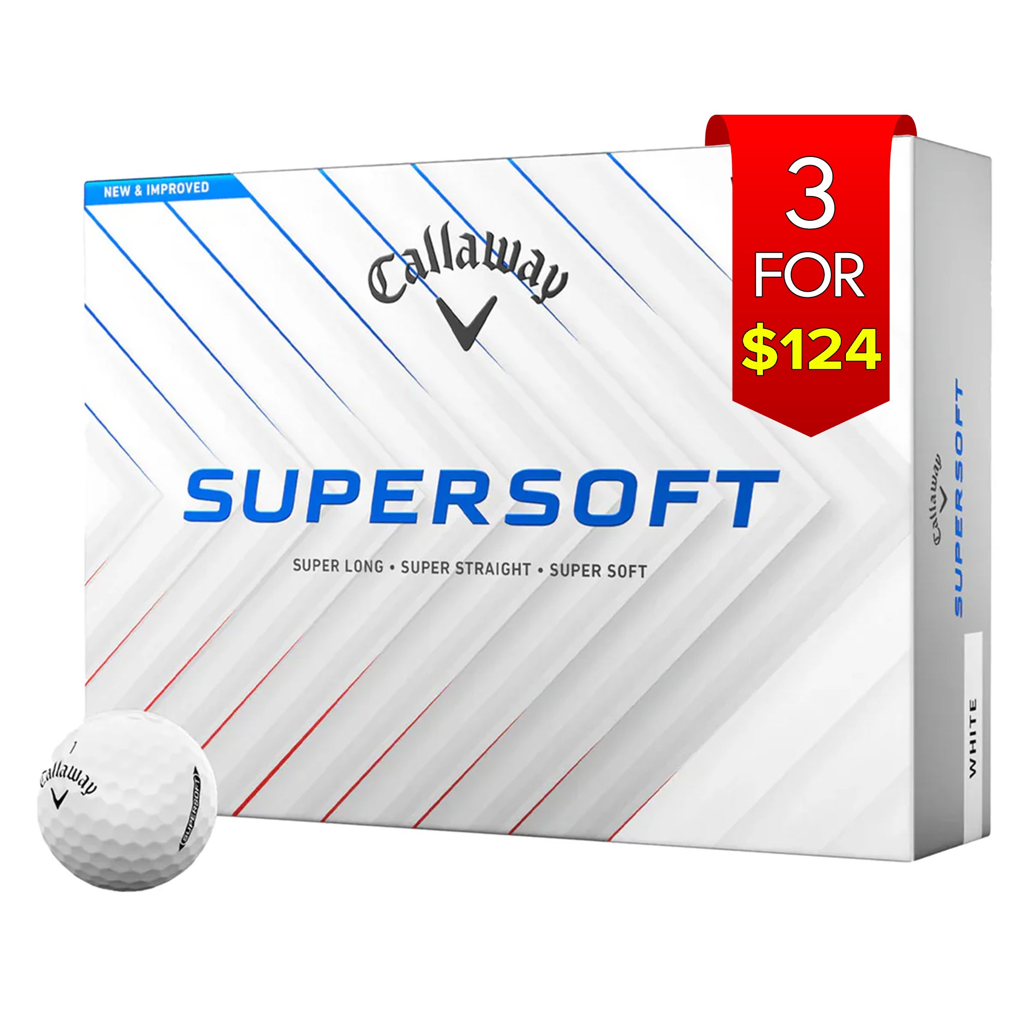 Callaway 2025 Supersoft Golf Balls - White