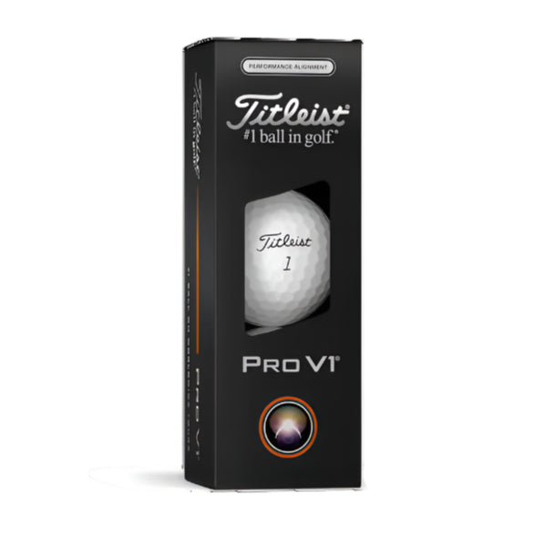 Titleist Pro V1 golf ball packaging on a white background