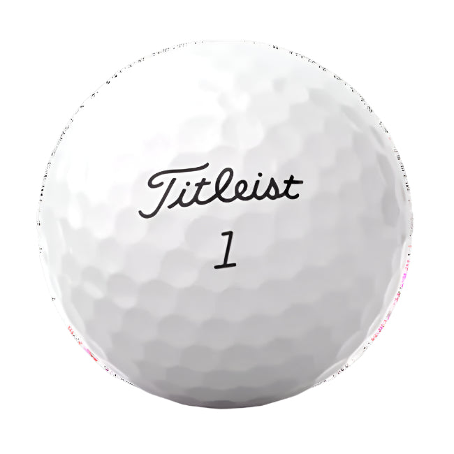 Titleist golf ball with the number 1 on a white background