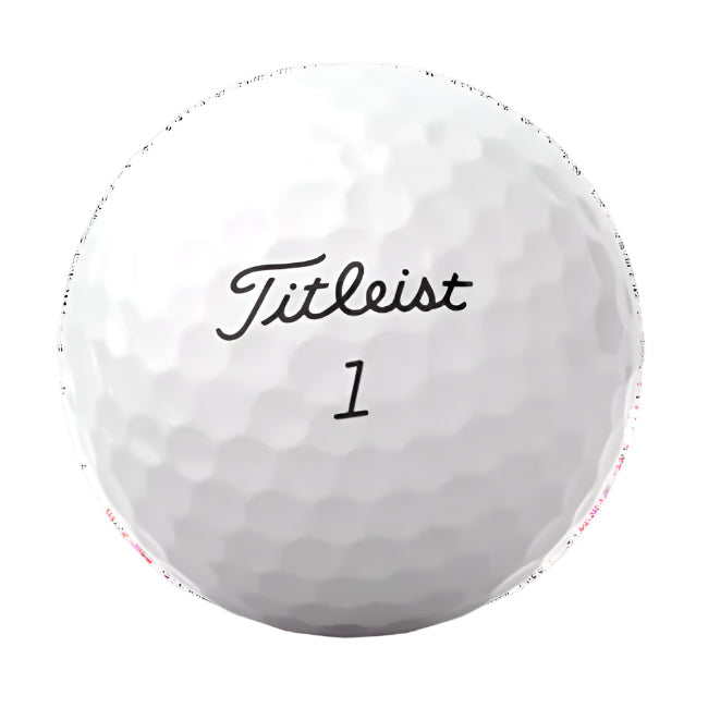 Titleist golf ball with the number 1 on a white background