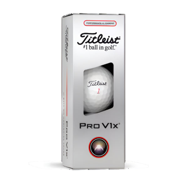 Titleist Pro V1x golf ball packaging on a white background