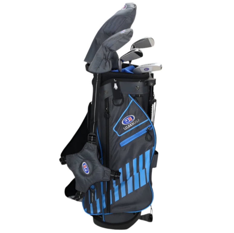 Golf bag with clubs on a white background