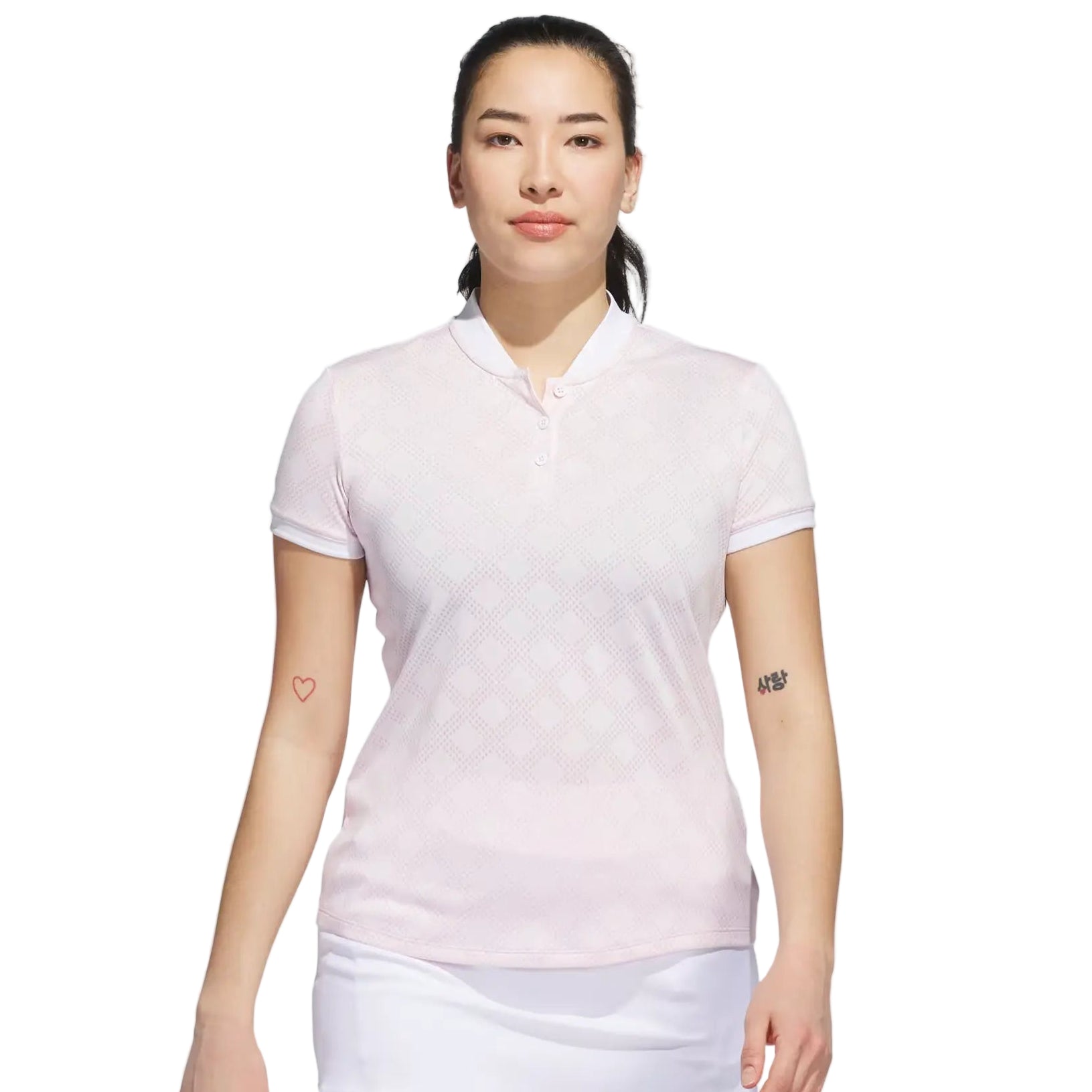 Adidas Ladies Ultimate365 Jacquard Polo - Clear Pink