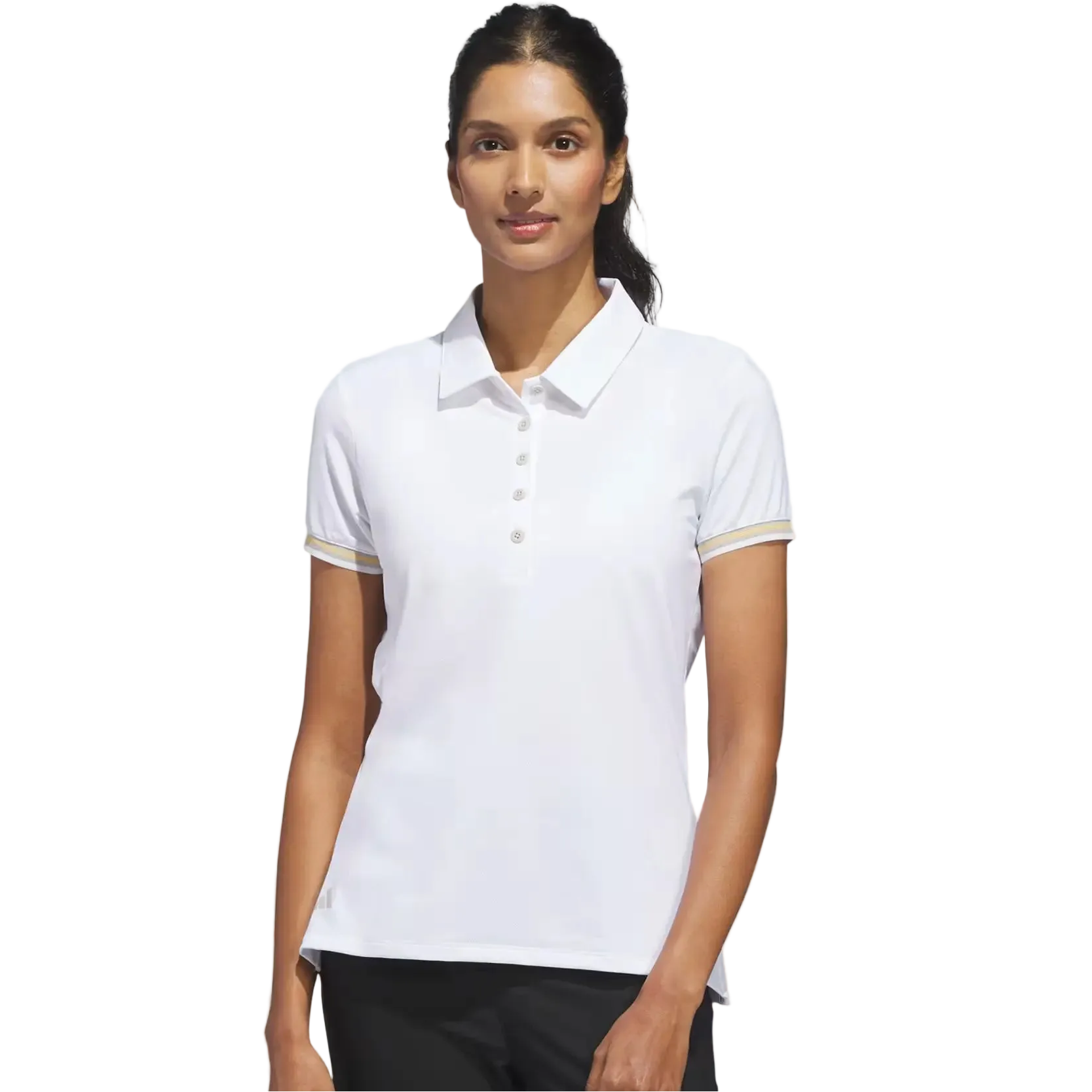 Adidas Ladies Ultimate365 Solid Classic Polo - White/Beige