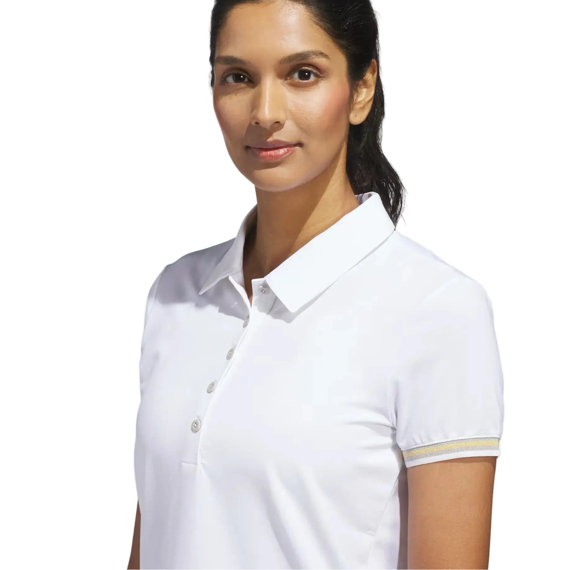 Adidas Ladies Ultimate365 Solid Classic Polo - White/Beige