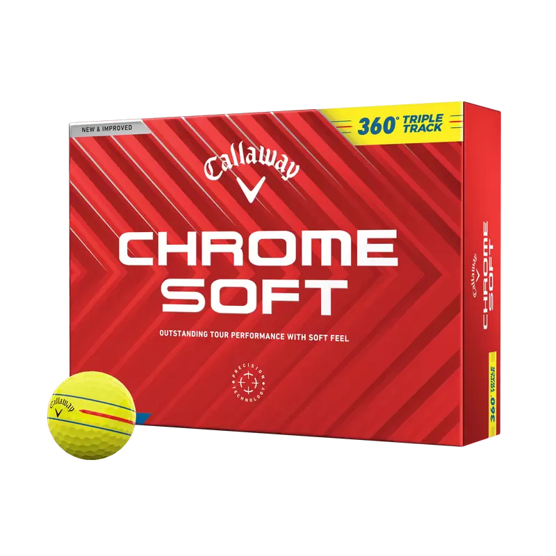 Callaway Chrome Soft 360 Triple Track Yellow Golf Balls - Dozen