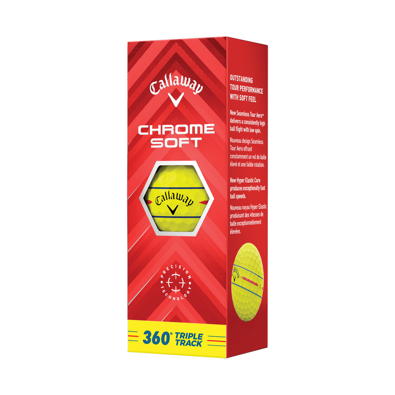 Callaway Chrome Soft 360 Triple Track Yellow Golf Balls - Dozen