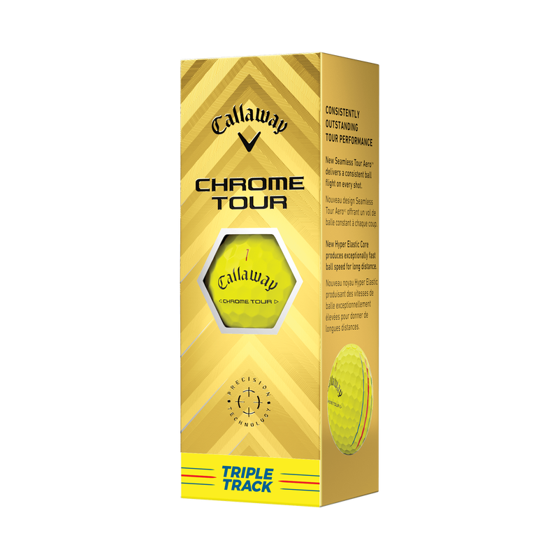 Callaway Chrome Tour Triple Track Yellow Golf Balls - Dozen