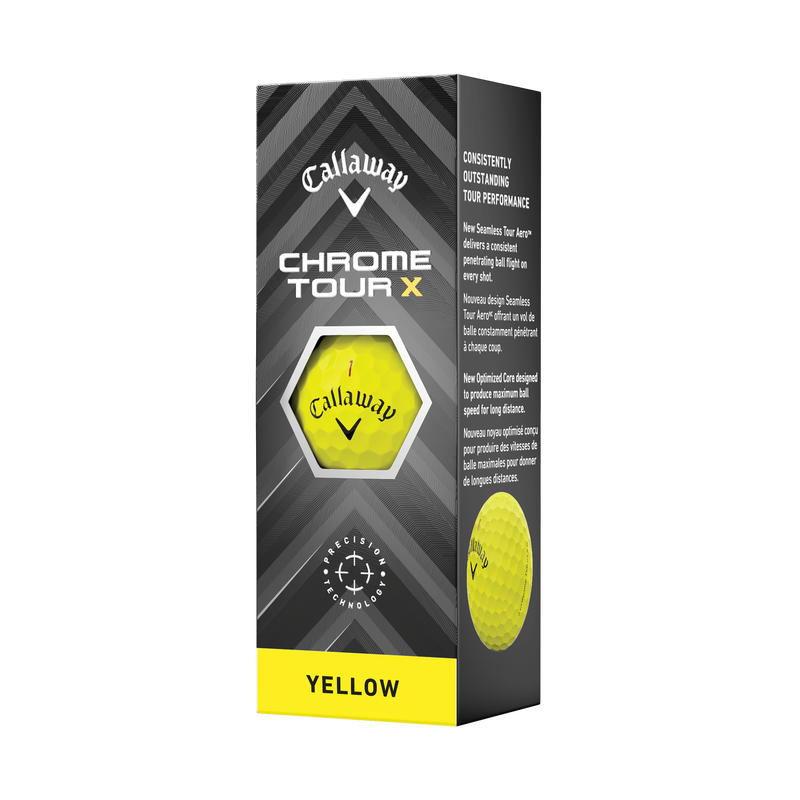 Callaway Chrome Tour X Yellow Golf Balls - Sleeve