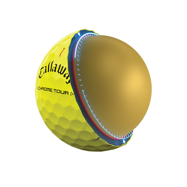 Callaway Chrome Tour Triple Track Yellow Golf Balls - Sleeve