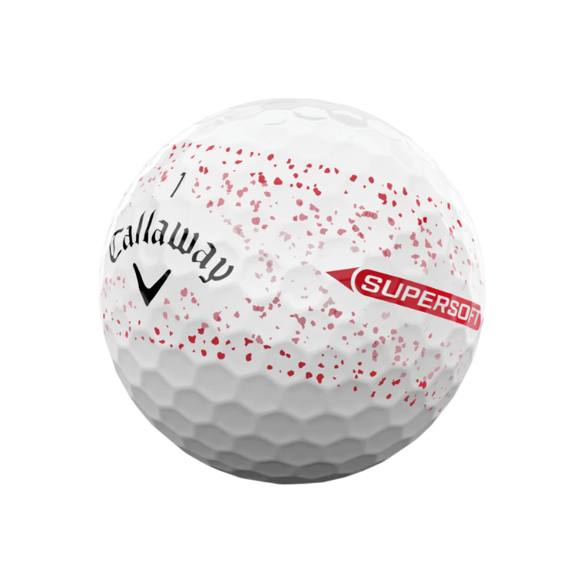 Callaway 2025 Supersoft Golf Balls Dozen - Splatter Red