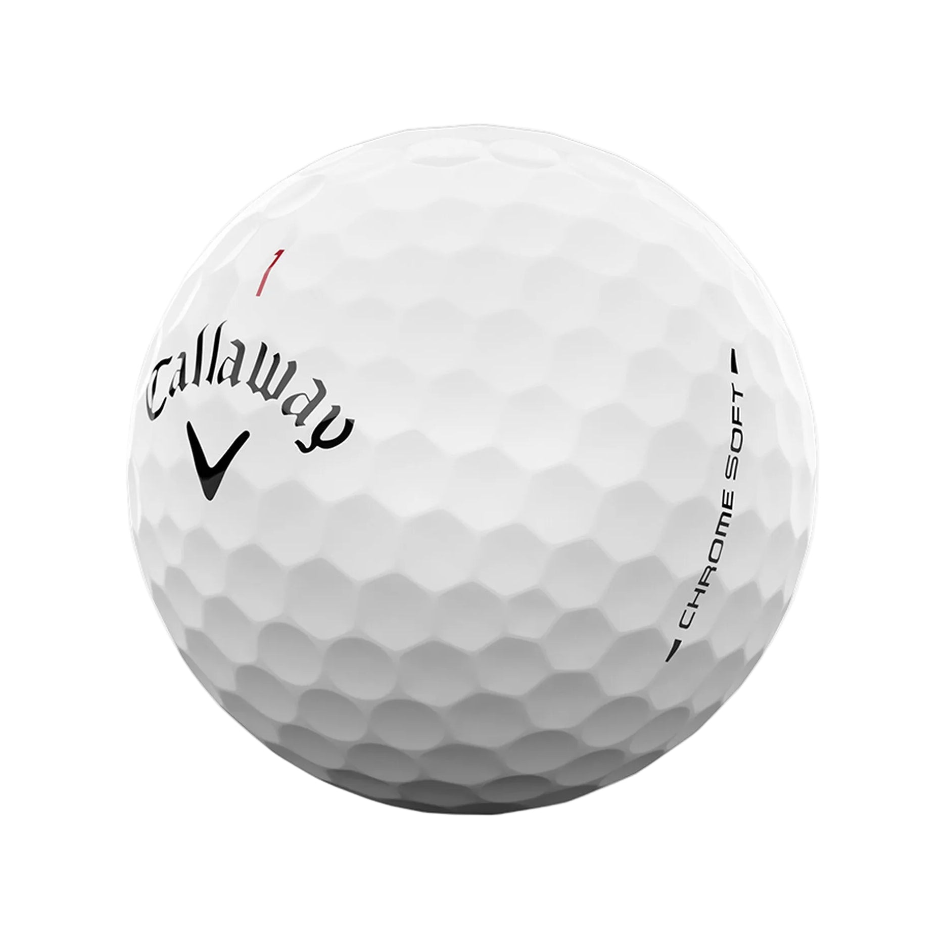 Callaway Chrome Soft golf ball on a white background