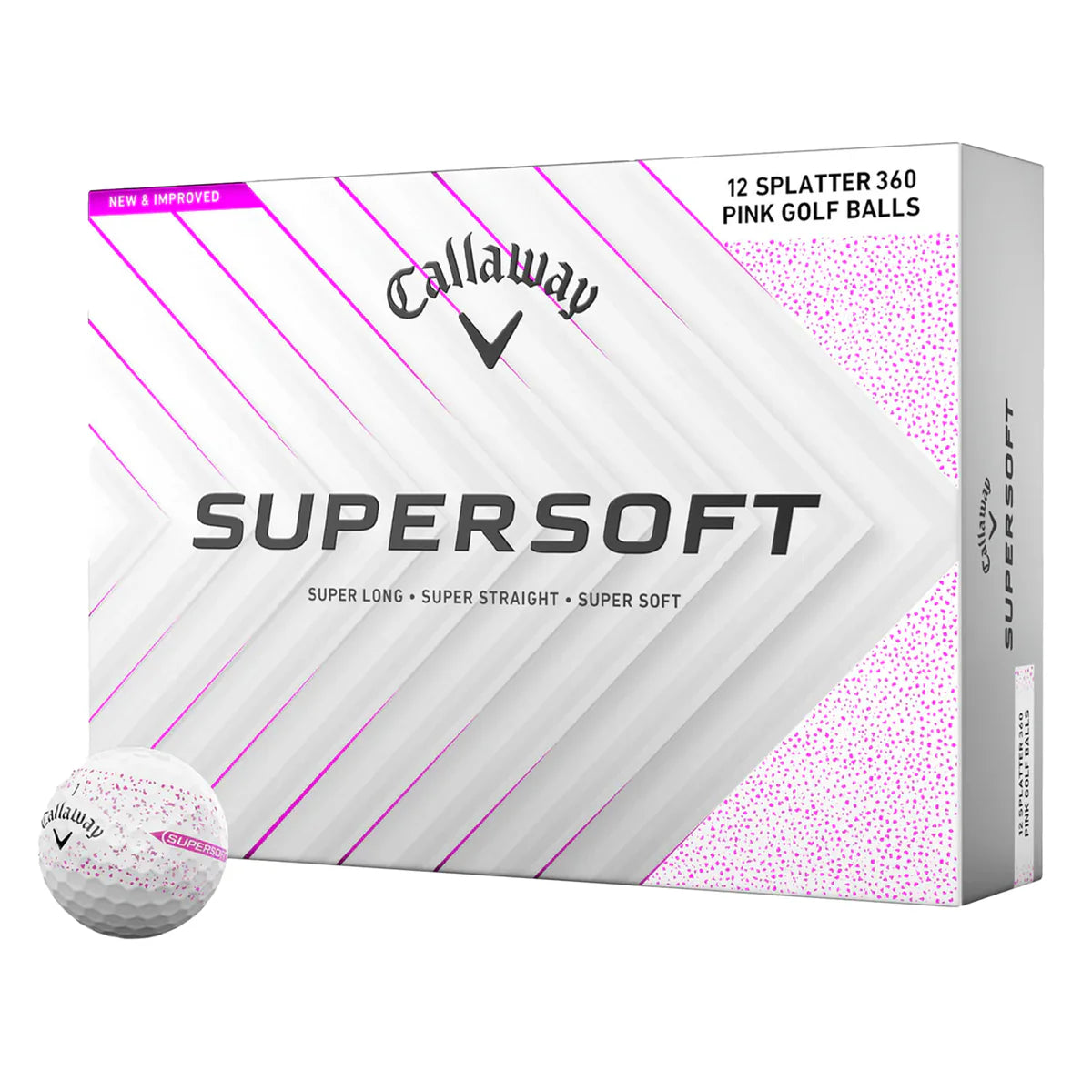 Callaway 2025 Supersoft Golf Balls Dozen - Splatter Pink