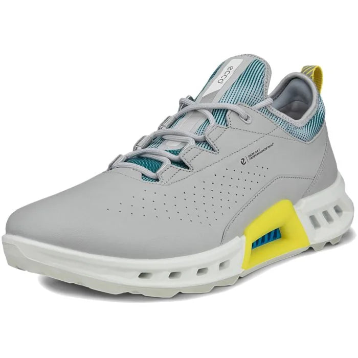 2025 Mens Ecco Biom C4 Lace Golf Shoes - Concrete/Bay Green