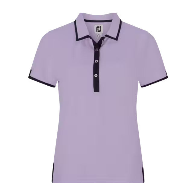 FootJoy Womens Stretch Pique Trim Solid Polo lavender