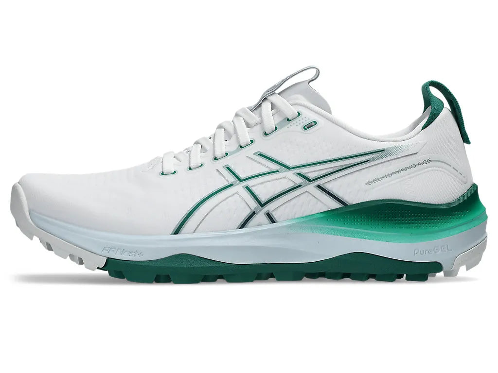 Asics Men's GEL Kayano Ace 3 Golf Shoes - White/Jasper Green