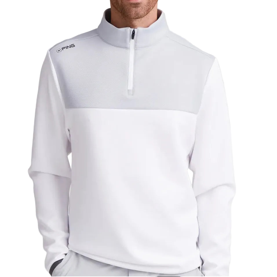 PING Kinver Colour Block Midlayer - White/Pearl