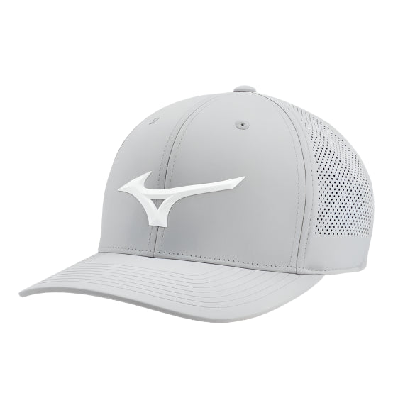 Mizuno Tour Vent Snapback Cap - Light Grey / White
