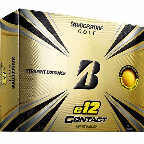 Bridgestone E12 Contact Matte Yellow Golf Balls - Dozen
