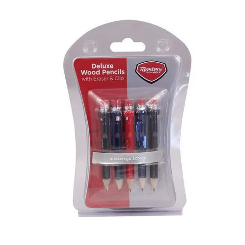 Masters Deluxe Wood Pencils With Clip And Eraser