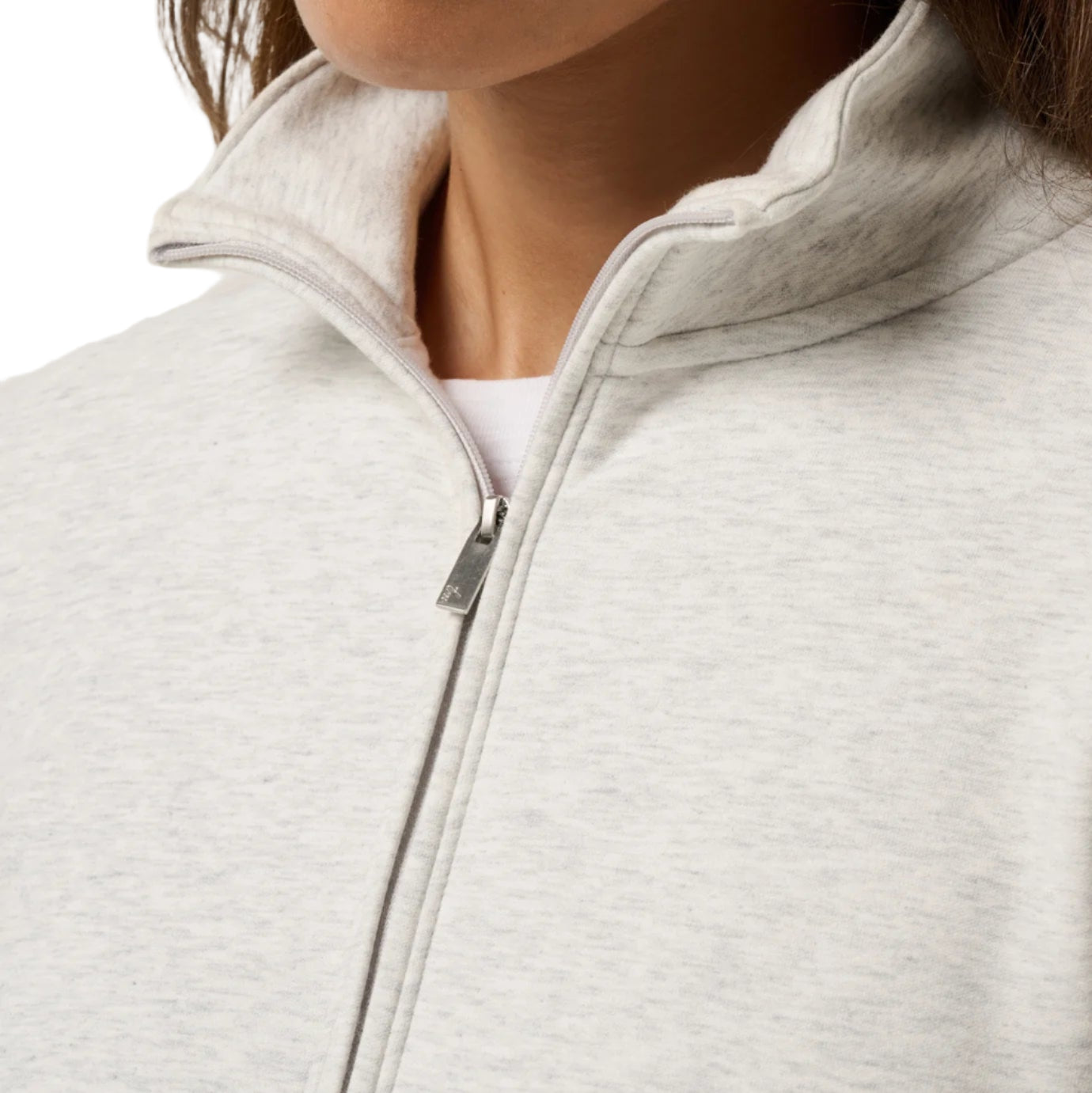 TravisMathew Ladies Cloud Fleece Half Zip - Heather Light Grey