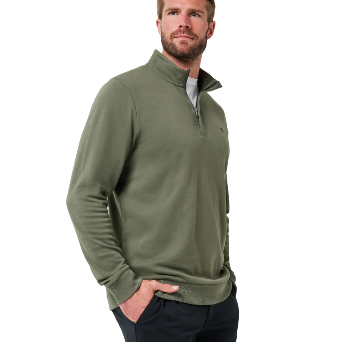TravisMathew Cloud Quarter Zip 2.0 - Dark Olive