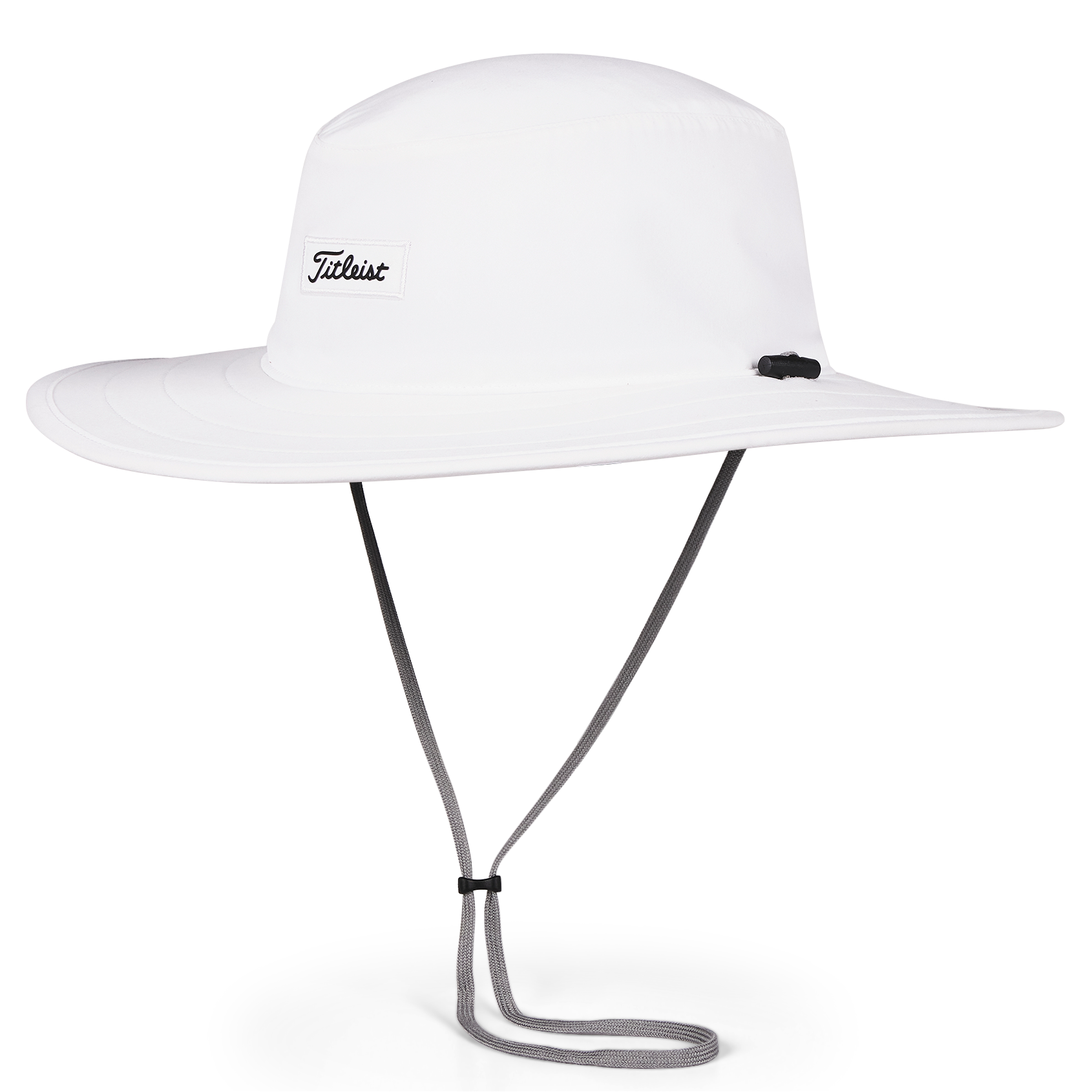White wide-brimmed hat with 'Titleist' branding on a white background