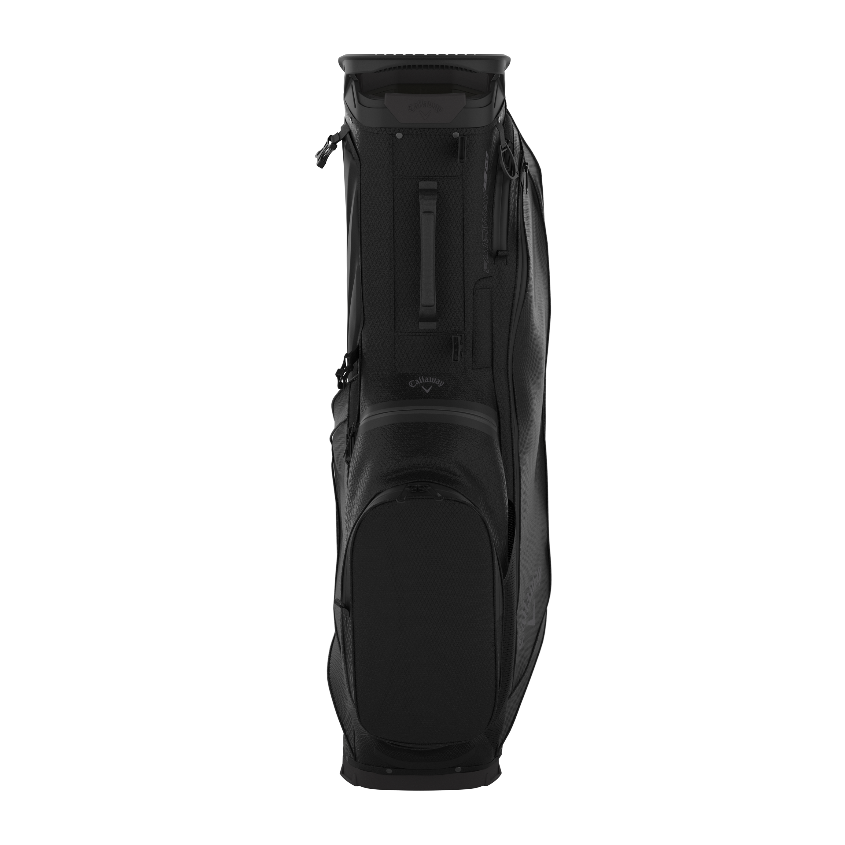 Black golf bag on a white background