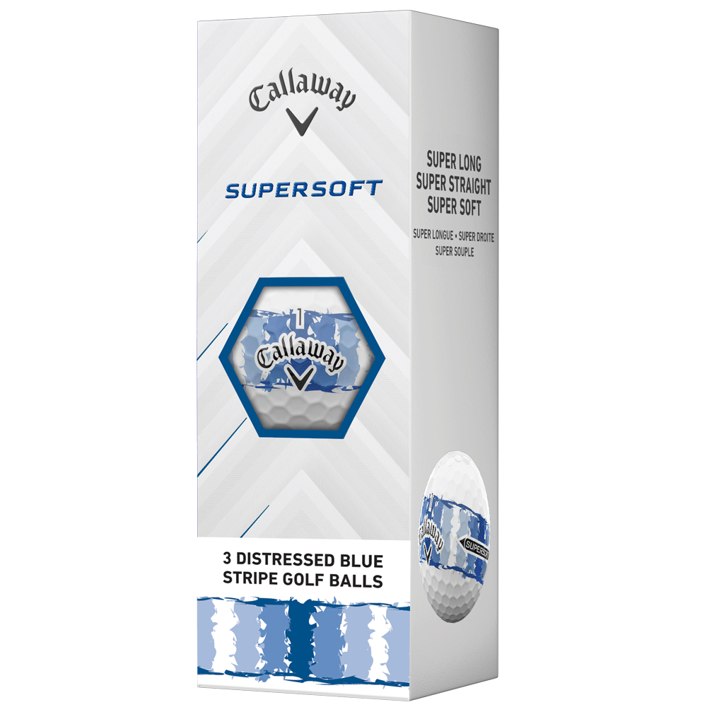 Callaway Supersoft golf ball packaging with a white background